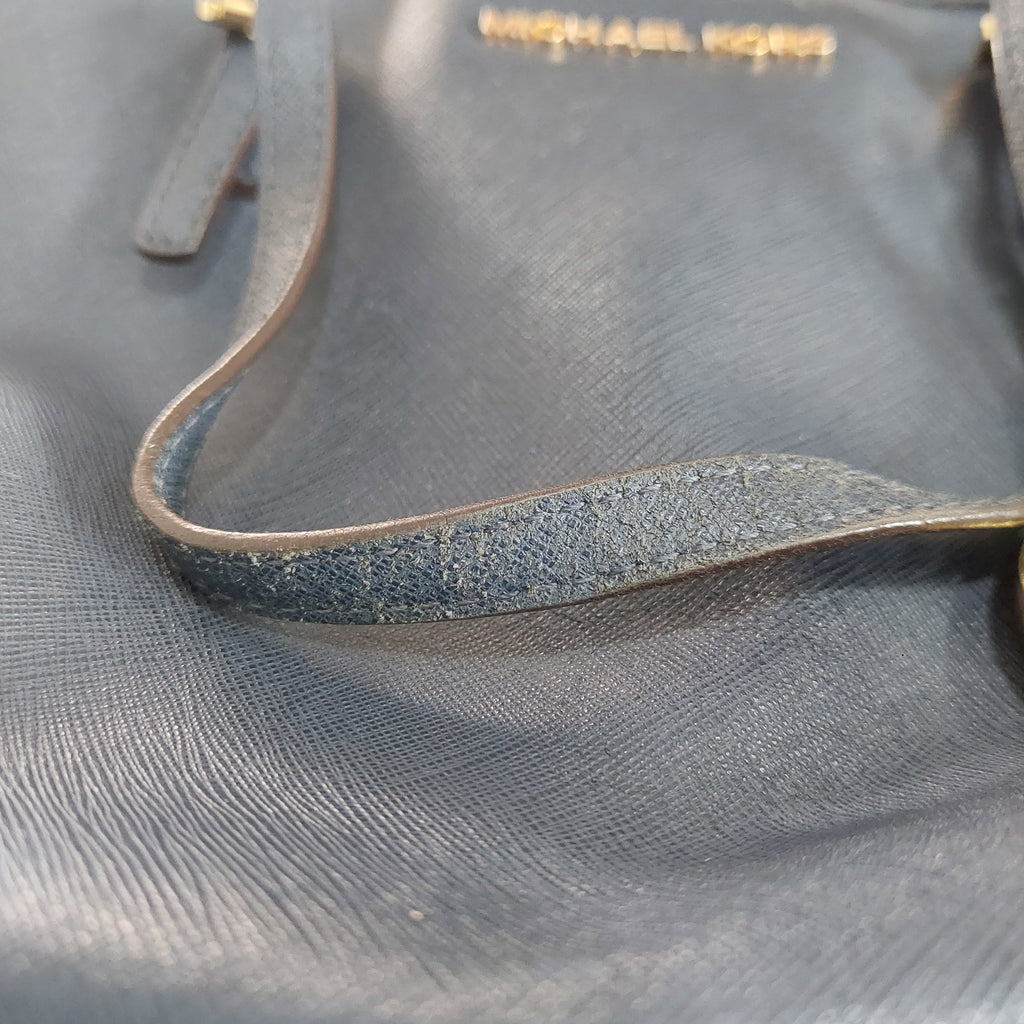 Michael Kors Navy Leather Handbag | Pre Loved |