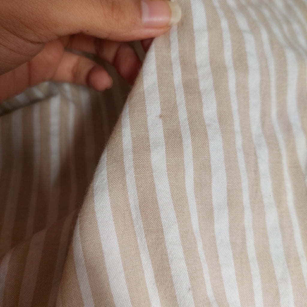 L.O.G.G. Beige & White Striped Collared Long Tunic | Pre Loved |