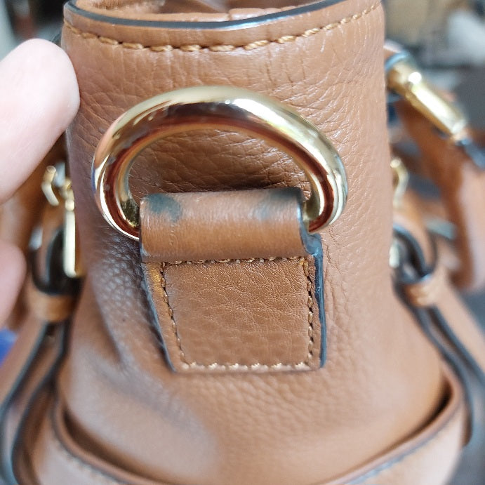 Michael Kors Brown Leather Buckle Strap Top Handle Bag | Pre Loved |