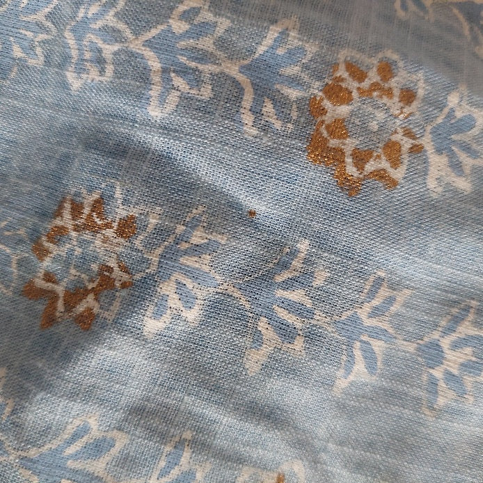 Blocked Textiles Light Blue Block Printed Short Kurta | Gently Used |