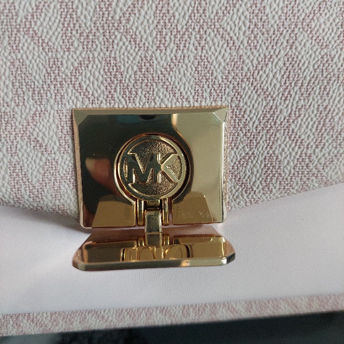 Michael Kors Ballet Pink Leatherette & Canvas Monogram Lita Crossbody Bag | Gently Used |