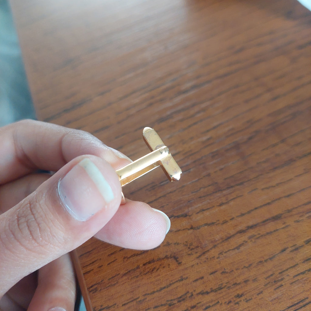 Louis Vuitton Men's Gold Bouton Cufflinks | Pre Loved |
