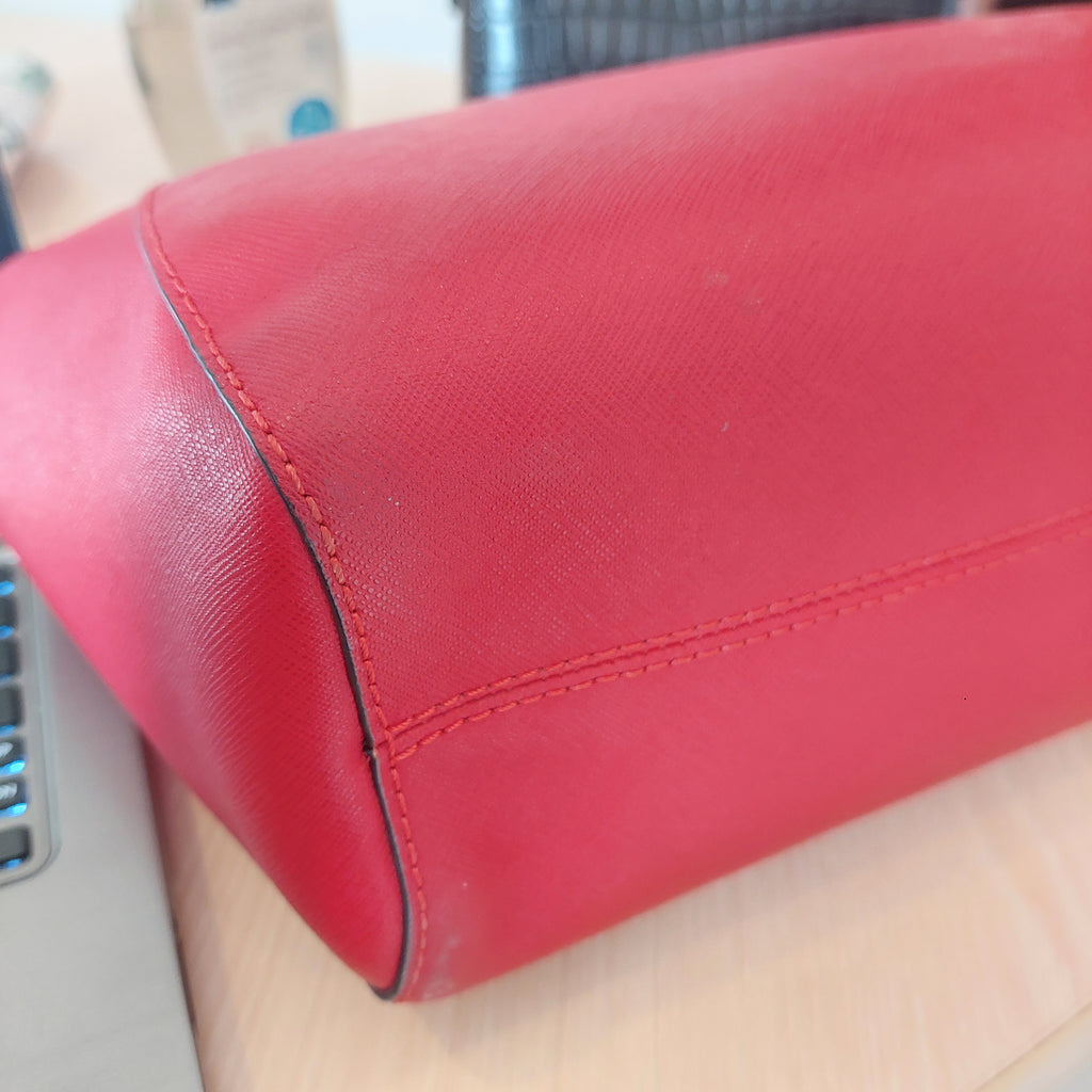 Michael Kors Red Jet Set Travel Large Chain Shoulder Tote Bag | Pre Loved |