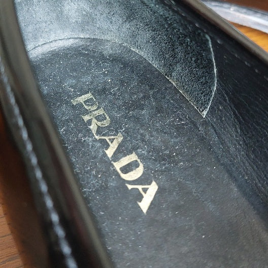 Prada Black Patent Leather Loafers | Pre Loved |