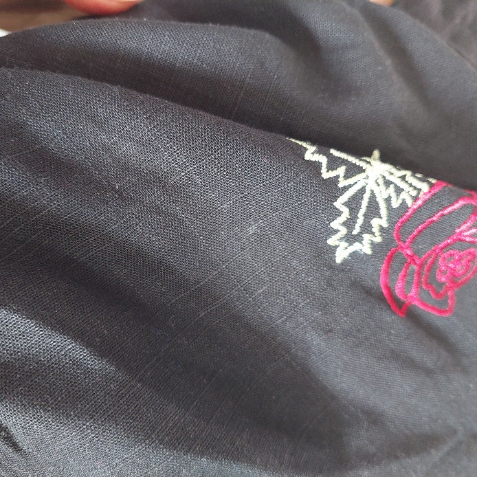 Ayesha Khurram Black Rose Embroidered Kurta | Gently Used |