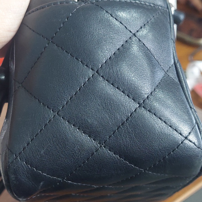 Chanel Black Calf Leather Cambon Ligne Mini Bag | Pre Loved |