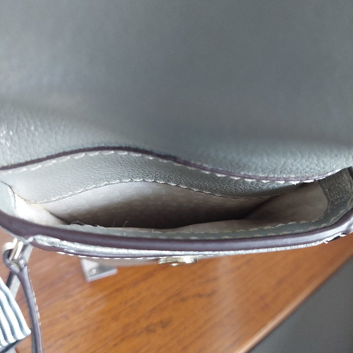 Kate Spade Silver Metallic North South Patterson Drive Phone Crossbody Bag | Pre Loved |