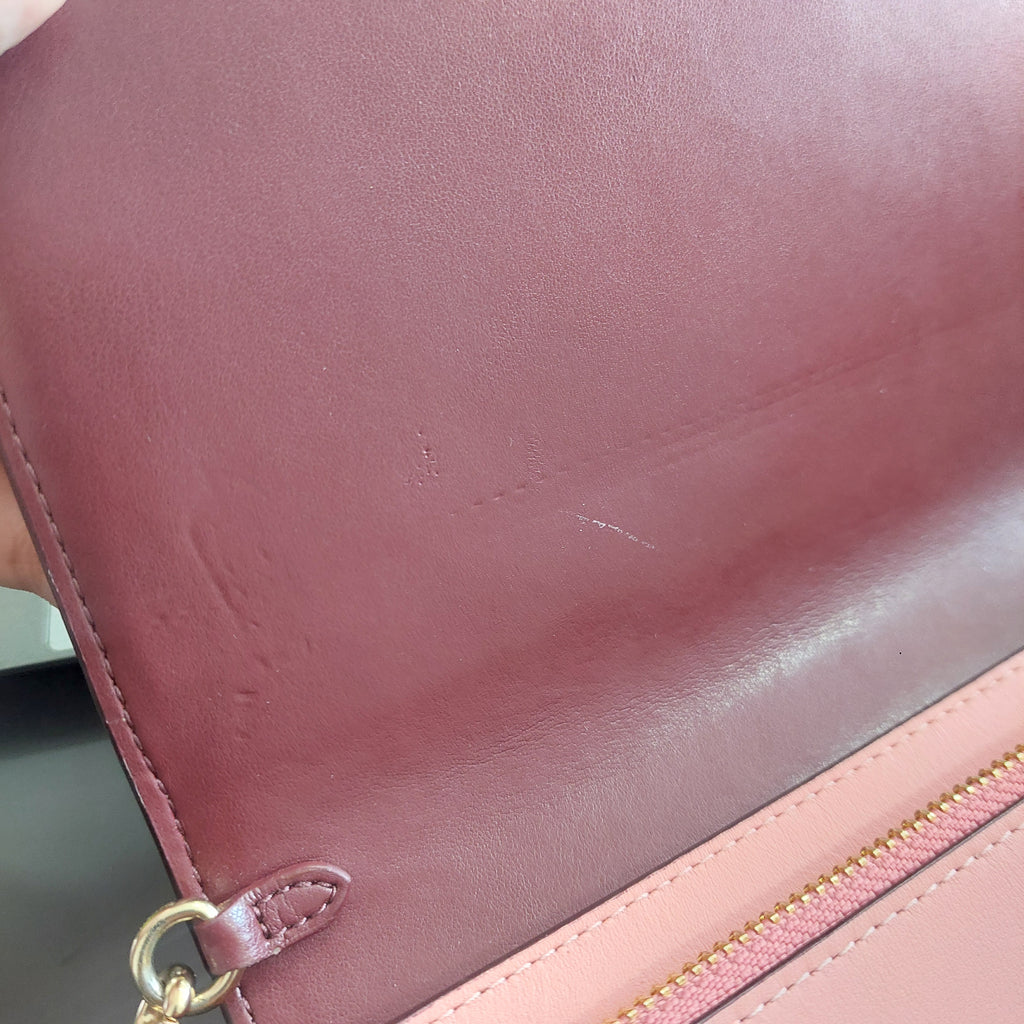 Coach Pink Signature Canvas Anna Foldover Crossbody Bag | Pre Loved |