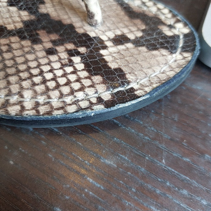 Tory Burch Snakeskin Leather 'Leigh' Thong Sandals | Pre Loved |