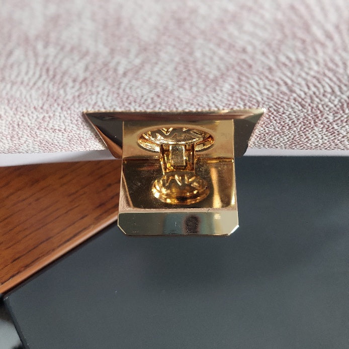 Michael Kors Ballet Pink Leatherette & Canvas Monogram Lita Crossbody Bag | Gently Used |