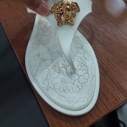 Versace White Medusa Thong Sandals | Pre Loved |