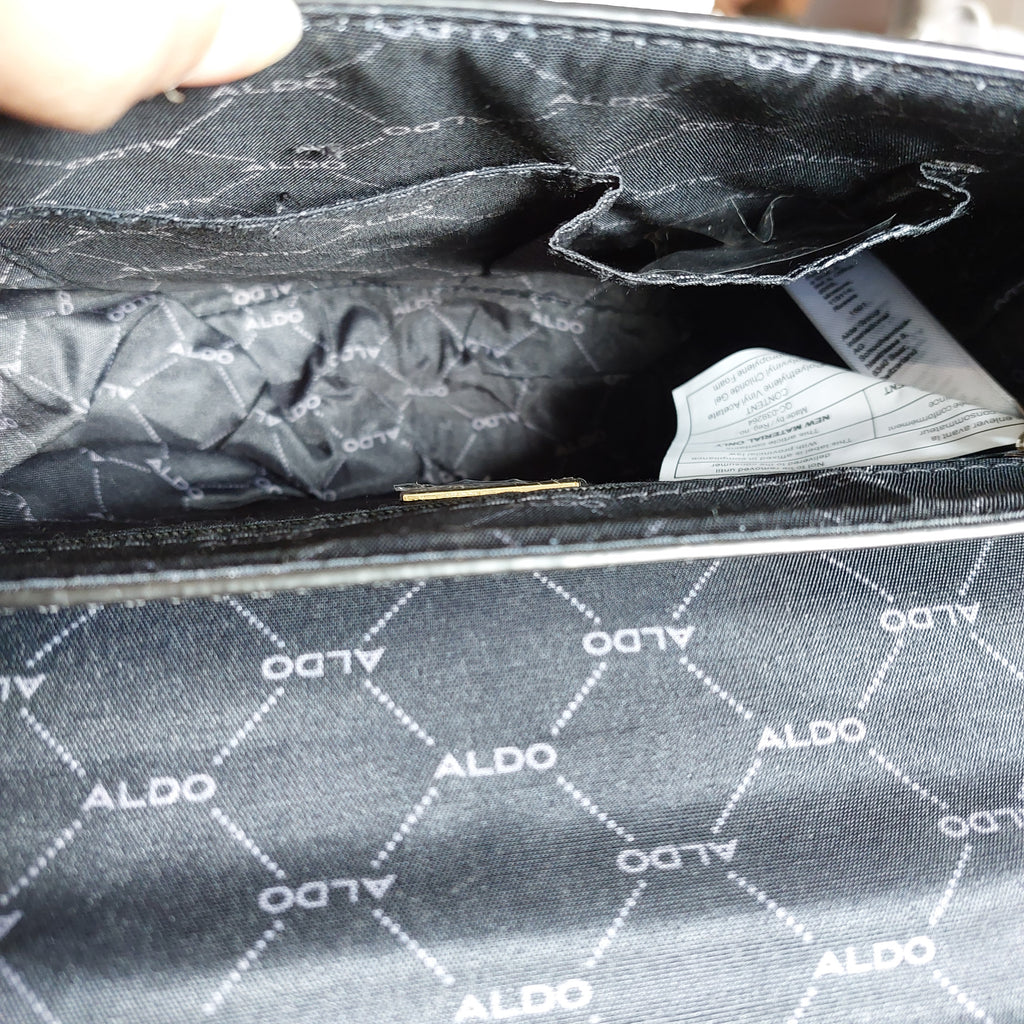 Aldo Black Leatherette Crioline Bag | Brand New |