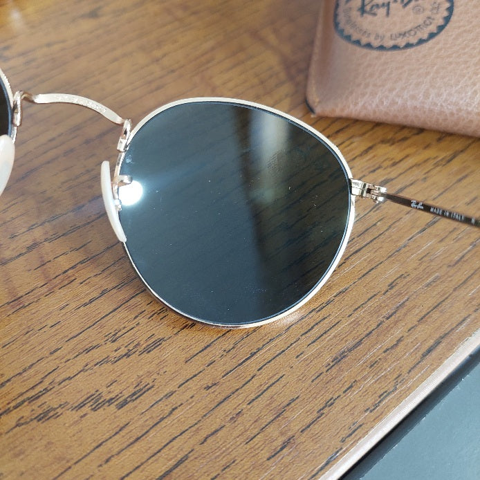 Ray Ban Green RB3447 Round Metal Sunglasses | Gently Used |