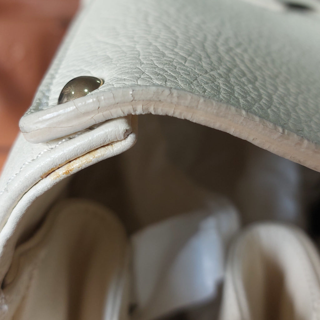 Jimmy Choo Cream Leather Small Rosalie Satchel Bag | Pre Loved |