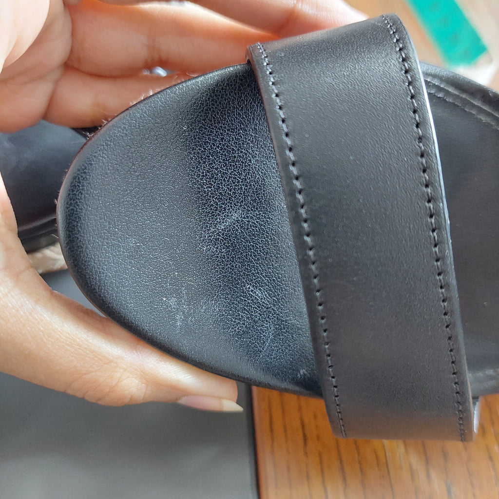 Michael Kors Black Leather Farrah Wedges | Gently Used |