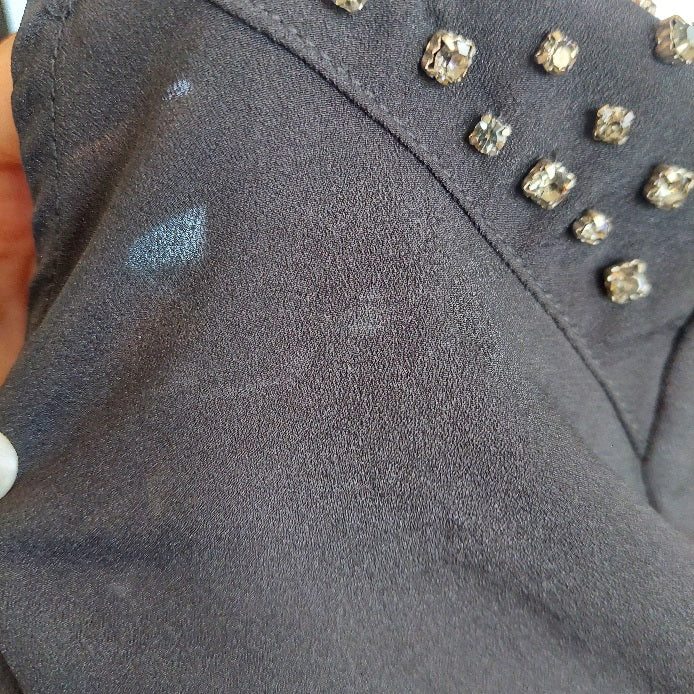 Mango Black Rhinestone Detail Tunic | Gently Used |