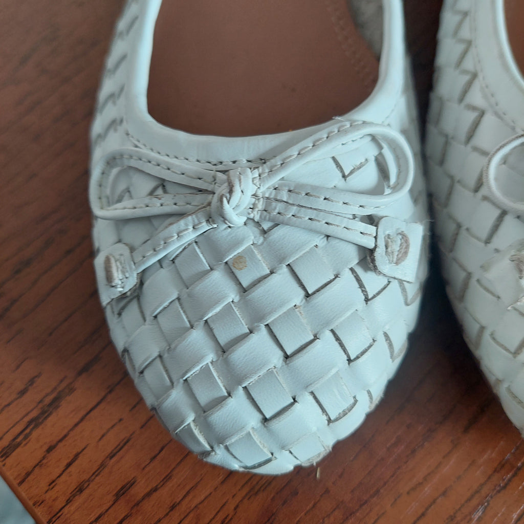 Dune White Leather Hartleys Ballet Flats | Pre Loved |