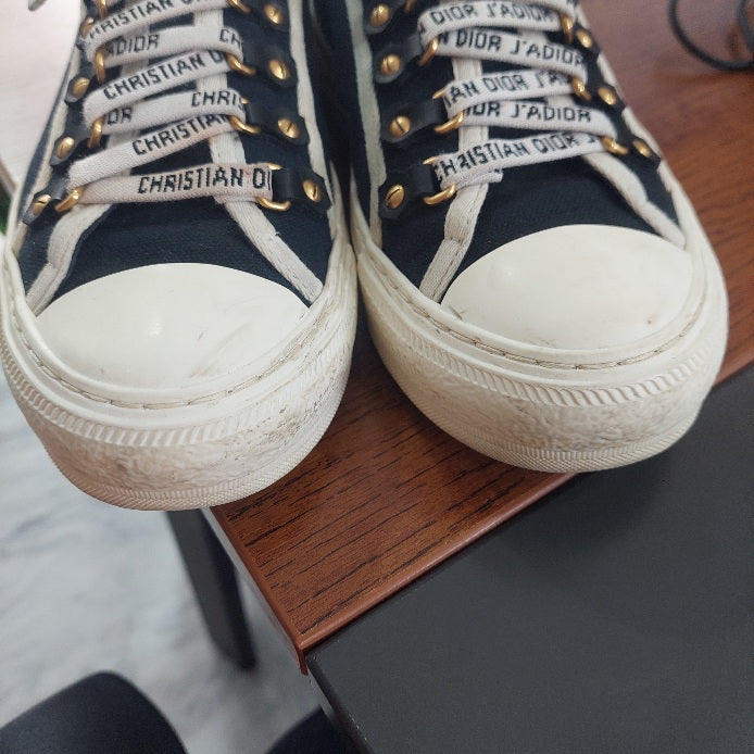 Christian Dior Walk'n'Dior Black & White Canvas Sneakers | Pre Loved |