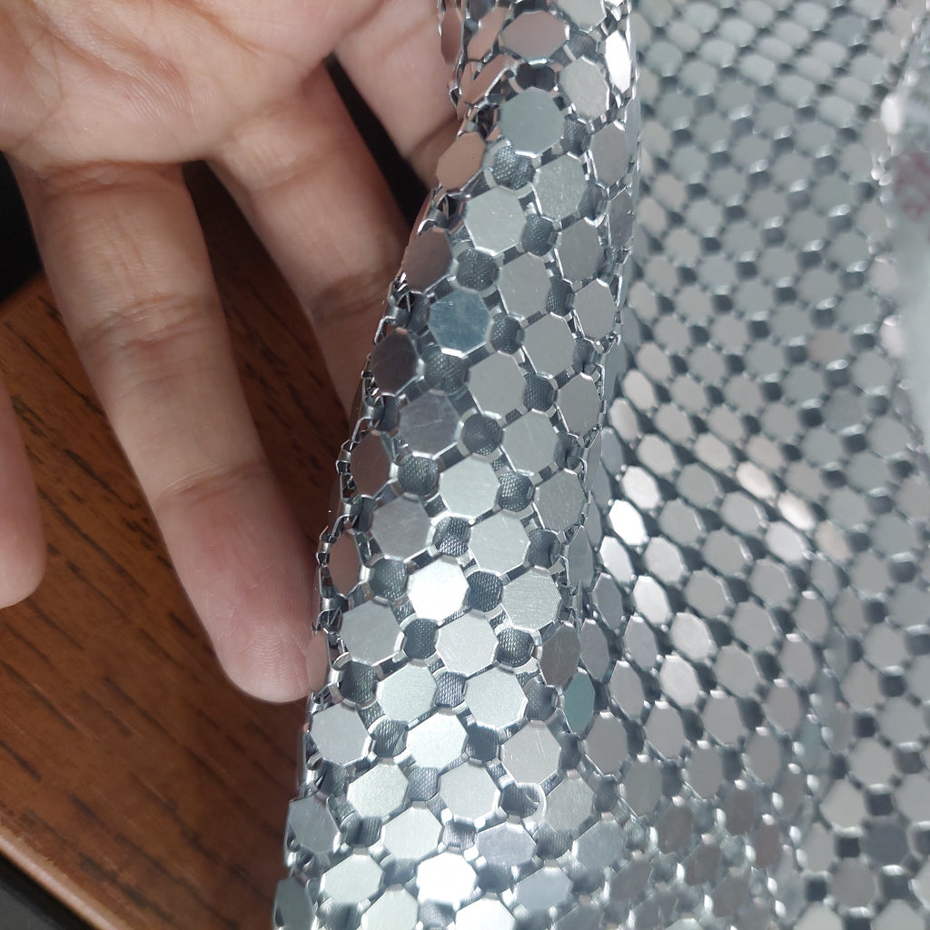 ZARA Silver Metallic Mesh Mini Bag | Gently Used |