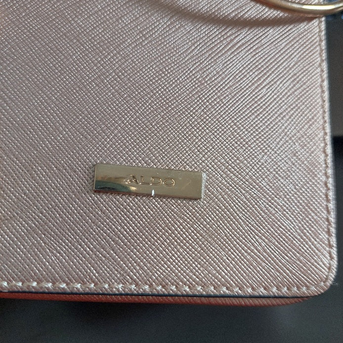 Aldo Rose Gold Metallic Zacchini Tassel Details Crossbody Bag | Pre Loved |