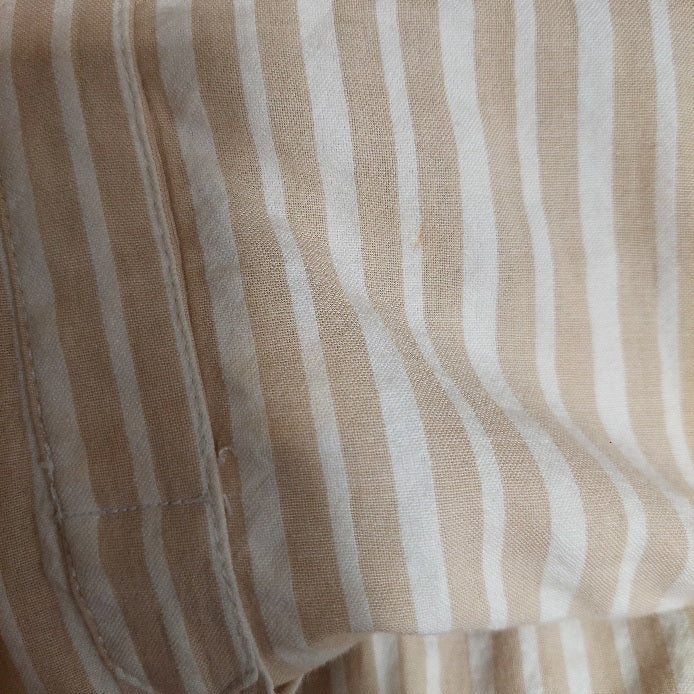 L.O.G.G. Beige & White Striped Collared Long Tunic | Pre Loved |