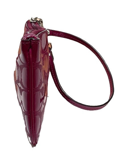 Coach Purple Logo Print Mini Wristlet | Gently Used |