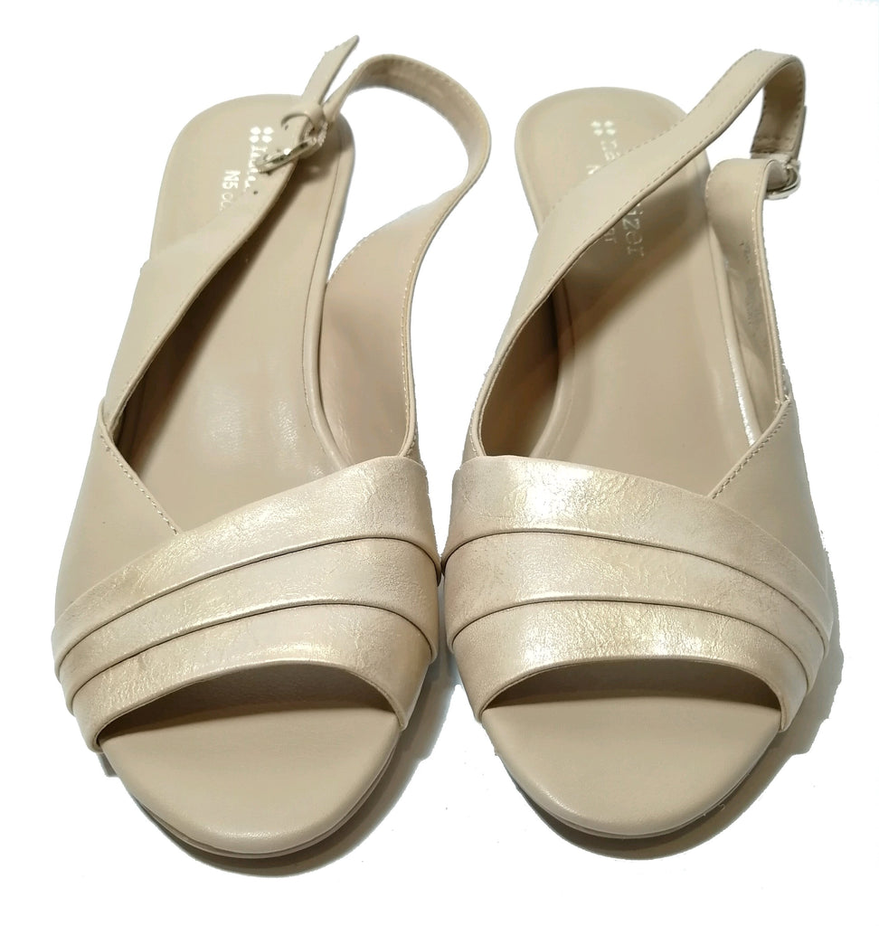 Naturalizer Beige Leather Peep Toe Wedge Sandals | Like New | | Secret ...