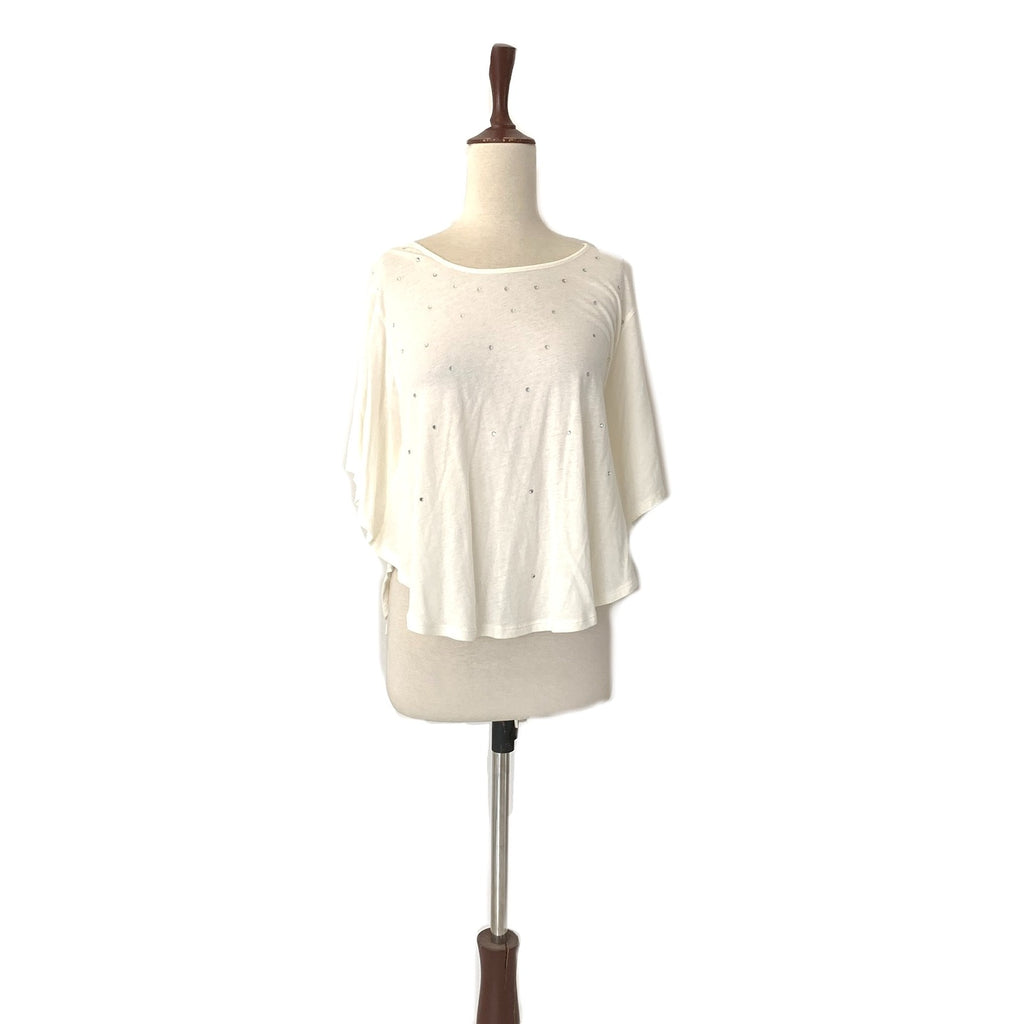 Express Off-White Rhinestone Top | Brand New |
