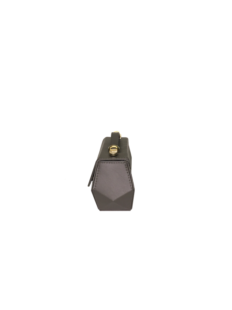Warp Mink Grey Leather Clutch Bag | Sample |