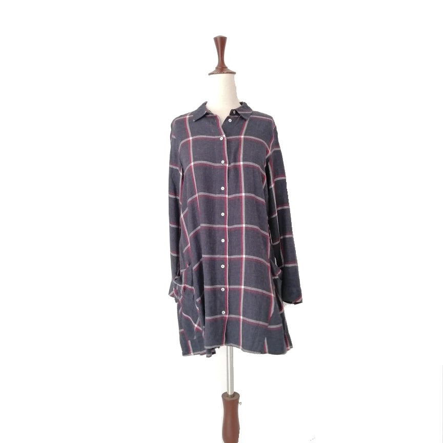 ZARA Blue Checked Shirt | Gently Used |
