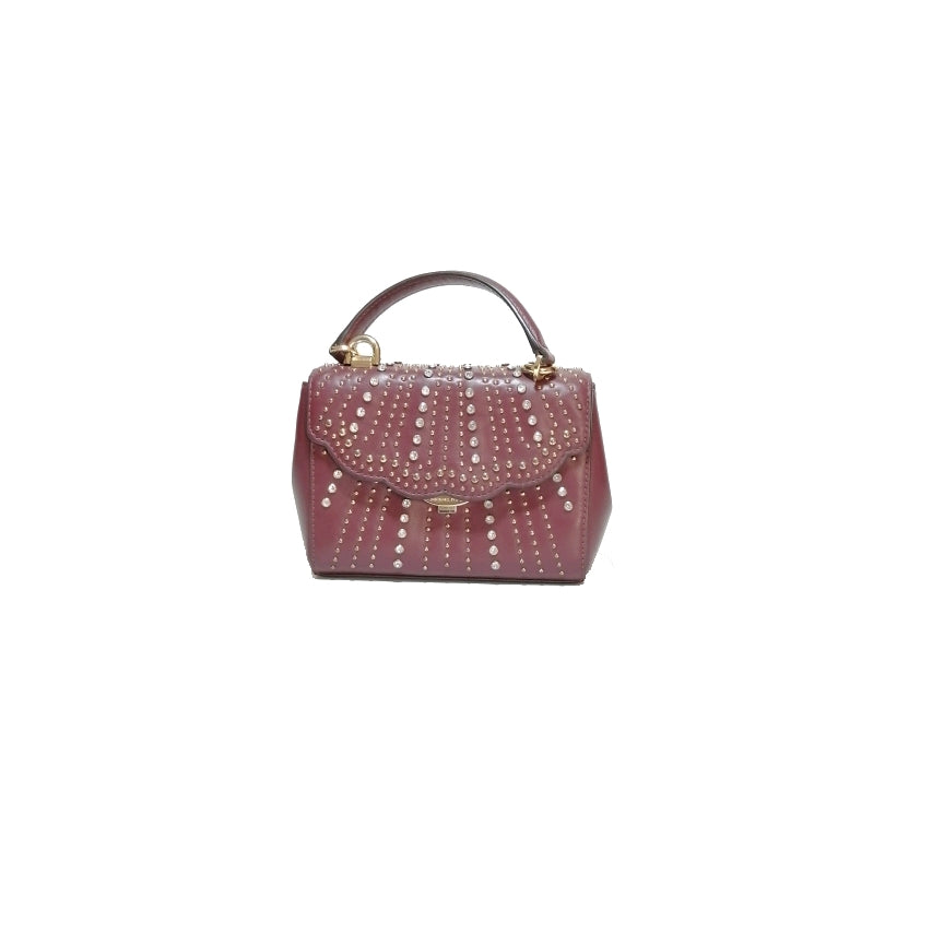 Michael Kors Maroon AVA Studded Small Satchel | Pre Loved |