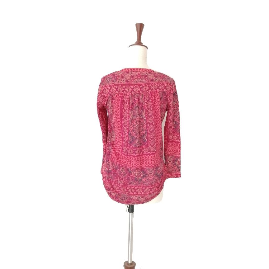 Lucky Brand Red Printed Tunic | Gently Used |