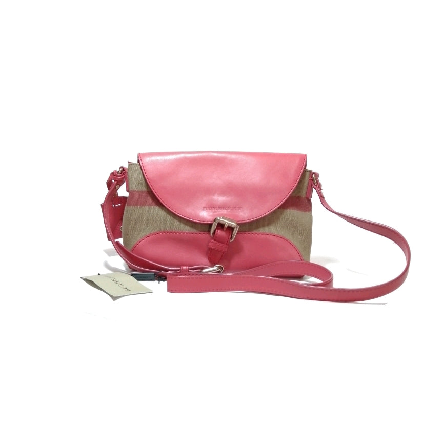 Burberry Check & Pink Leather 'Henham' Crossbody Bag | Brand New |