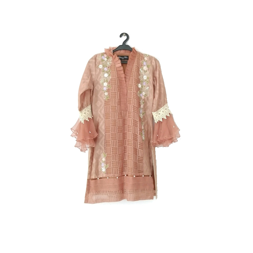 Phatyma Khan Caramel Brown Embroidered Kurta | Like New |