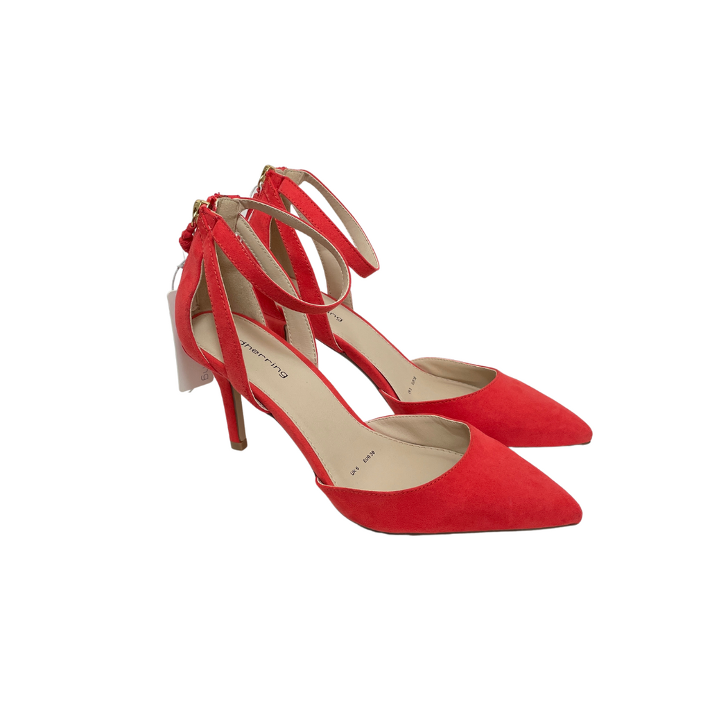 Red Herring Coral Suede Pointed Heels | Brand New |