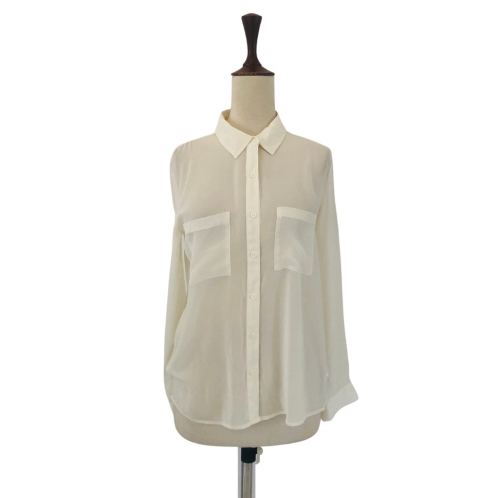 Forever 21 White Sheer Collared Shirt | Gently Used |
