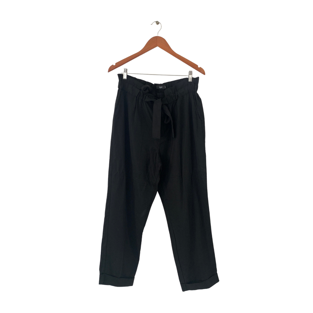 Mango Black Ruffle Cuffed Pants | Gently Used |