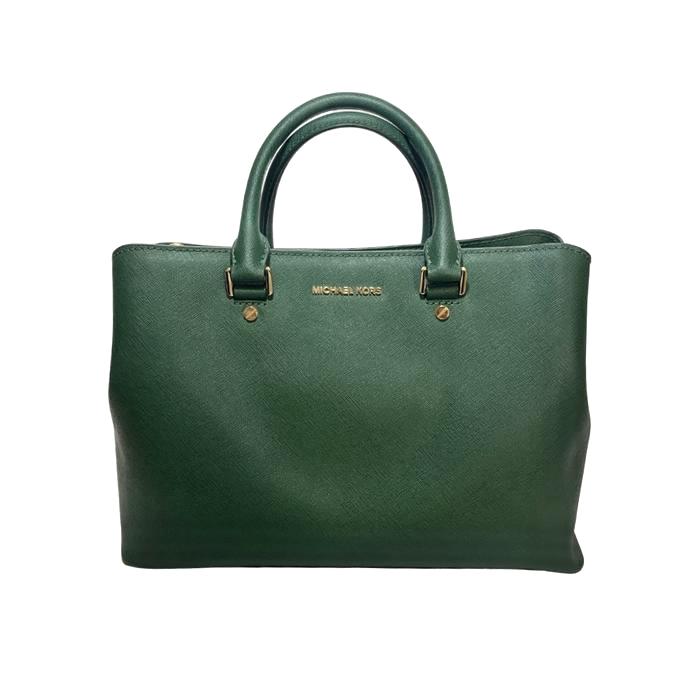Michael Kors Emerald Green Leather Satchel | Gently Used |