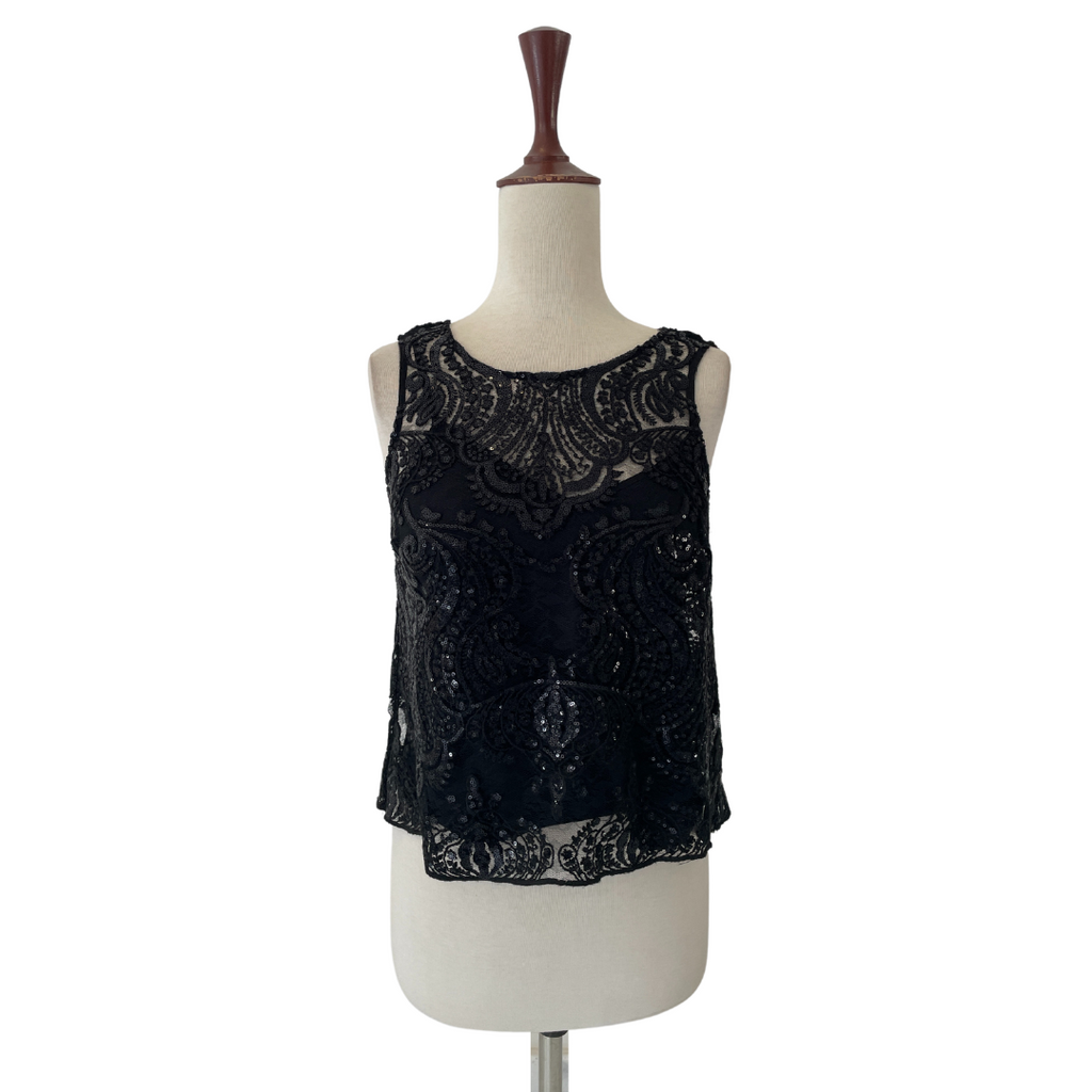 Forever 21/ New Black Sleeveless Sequins Top | Gently Used |