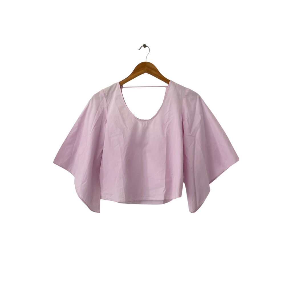 ZARA Pink Back Bow Cropped Top | Gently Used |