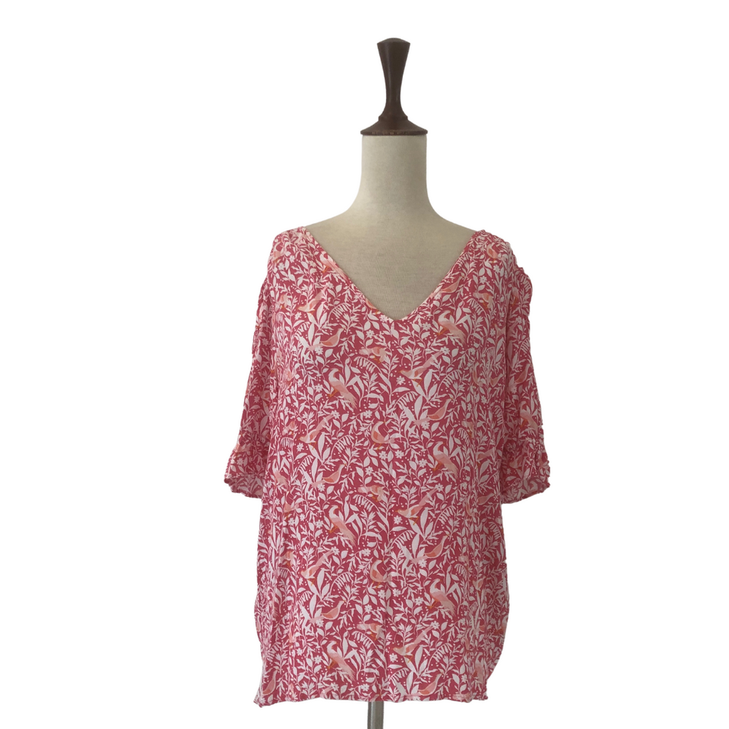 LOFT Pink Floral Printed Blouse | Gently Used |