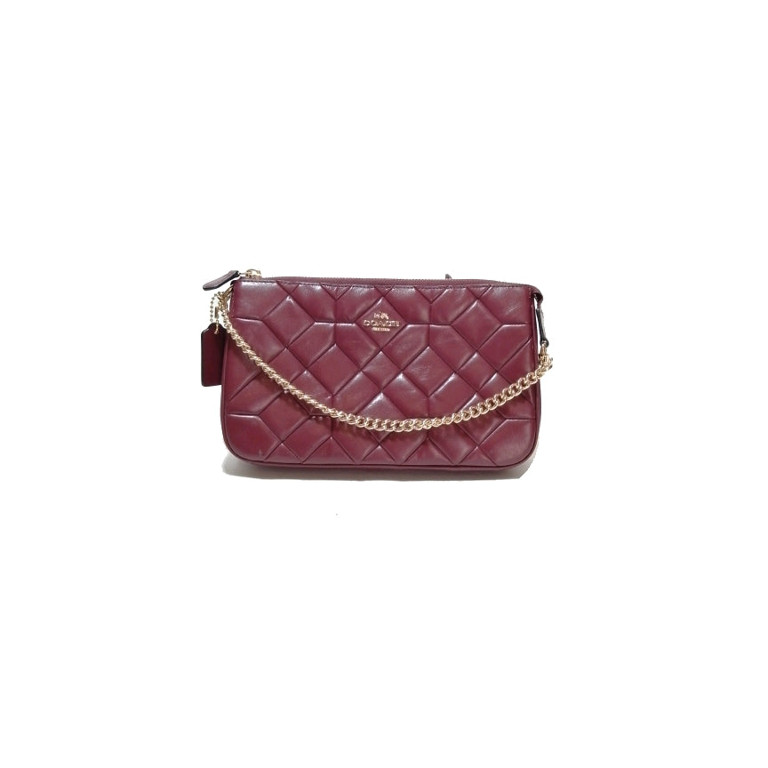 Coach Maroon Leather Quilted Small Shoulder Bag | Gently Used |