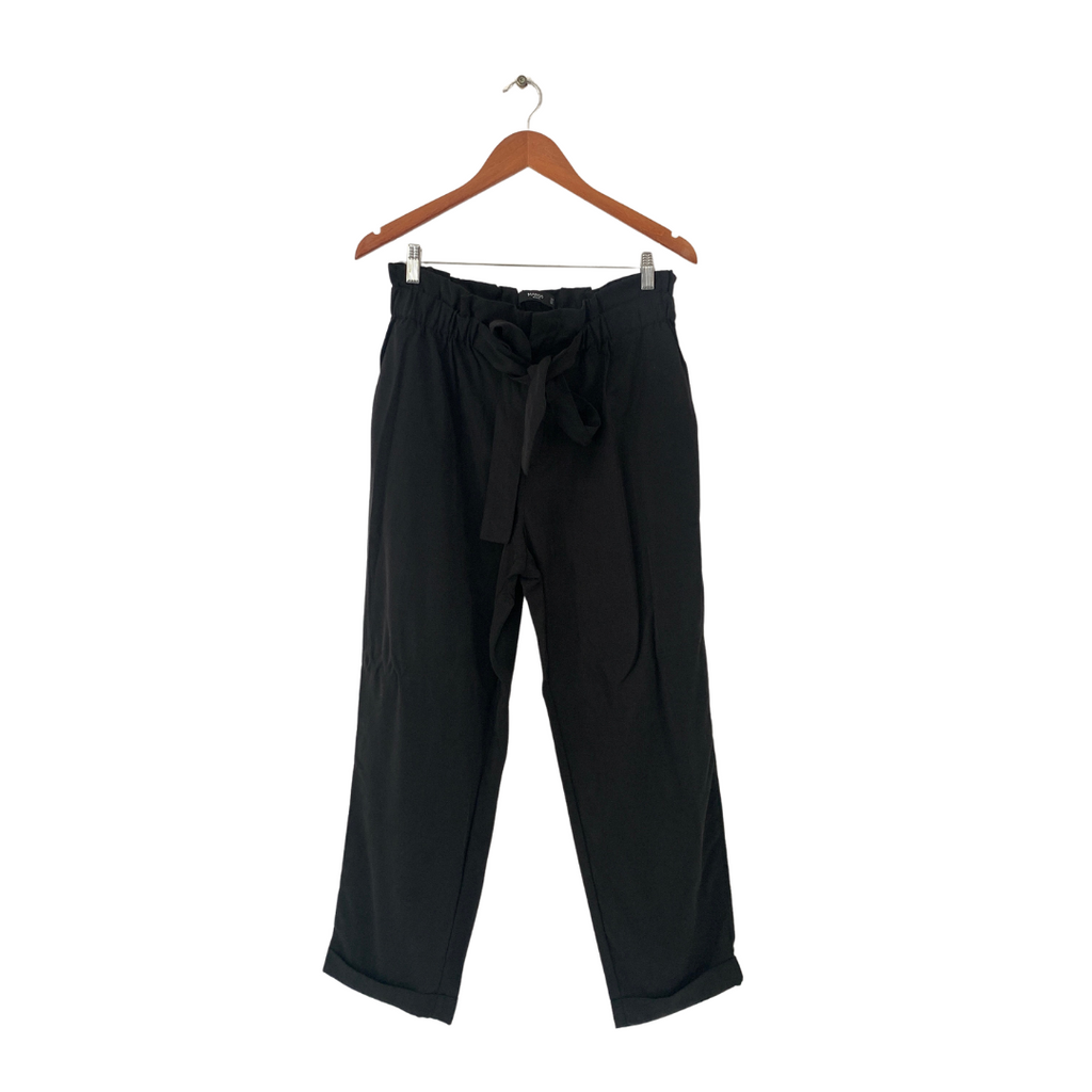 Mango Black Ruffle Cuffed Pants | Brand New |