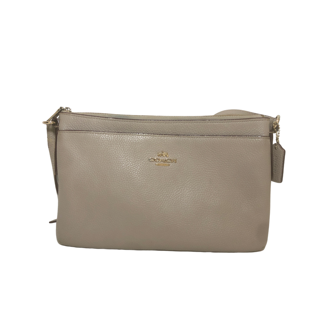 Coach Grey Pebbled Leather Crossbody Bag | Pre Loved |