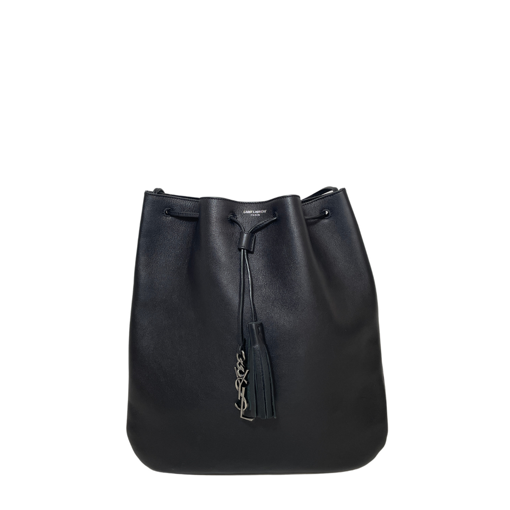 Saint Laurent Black Leather 'Jen' Bucket Bag | Gently Used |