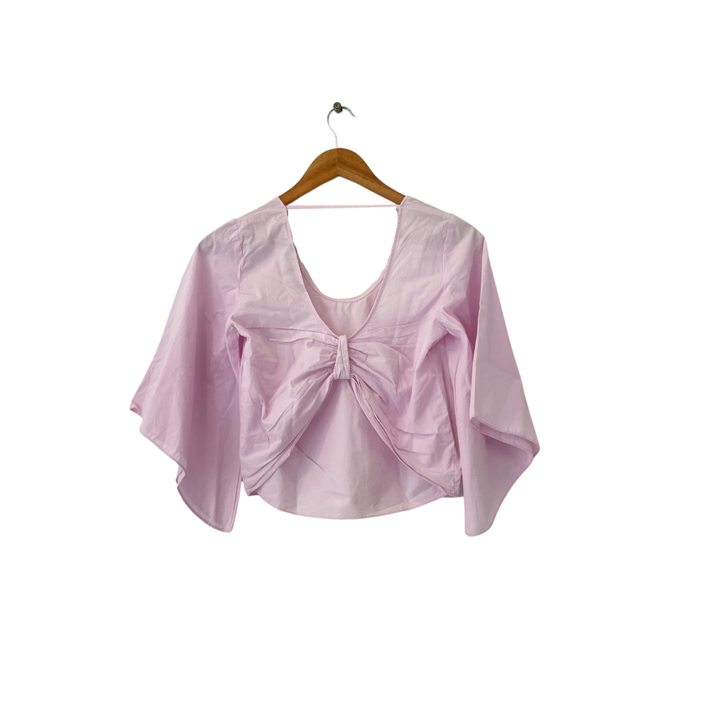 ZARA Pink Back Bow Cropped Top | Gently Used |