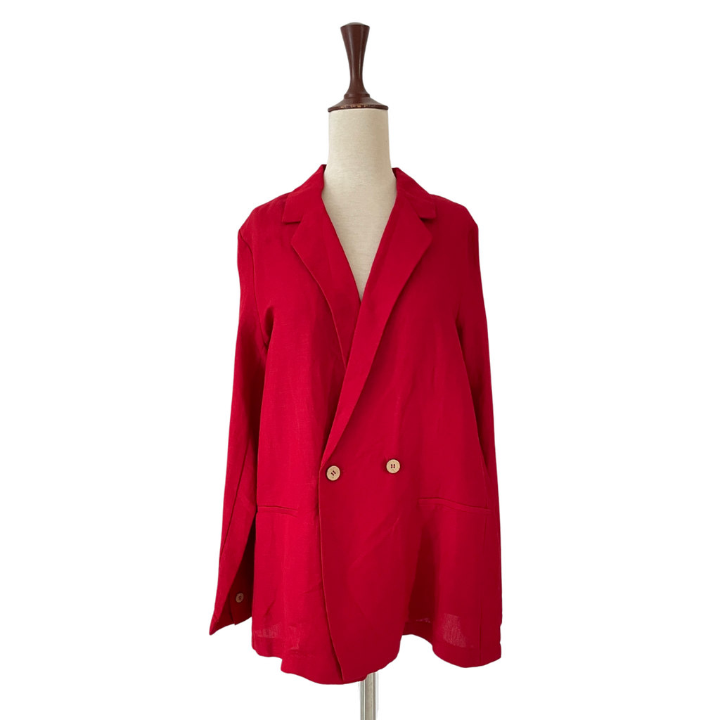 Mango Red Linen Blazer | Brand New |