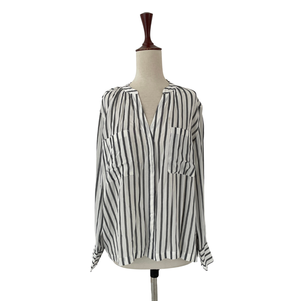 Mango Grey & White Striped Shirt | Pre Loved |