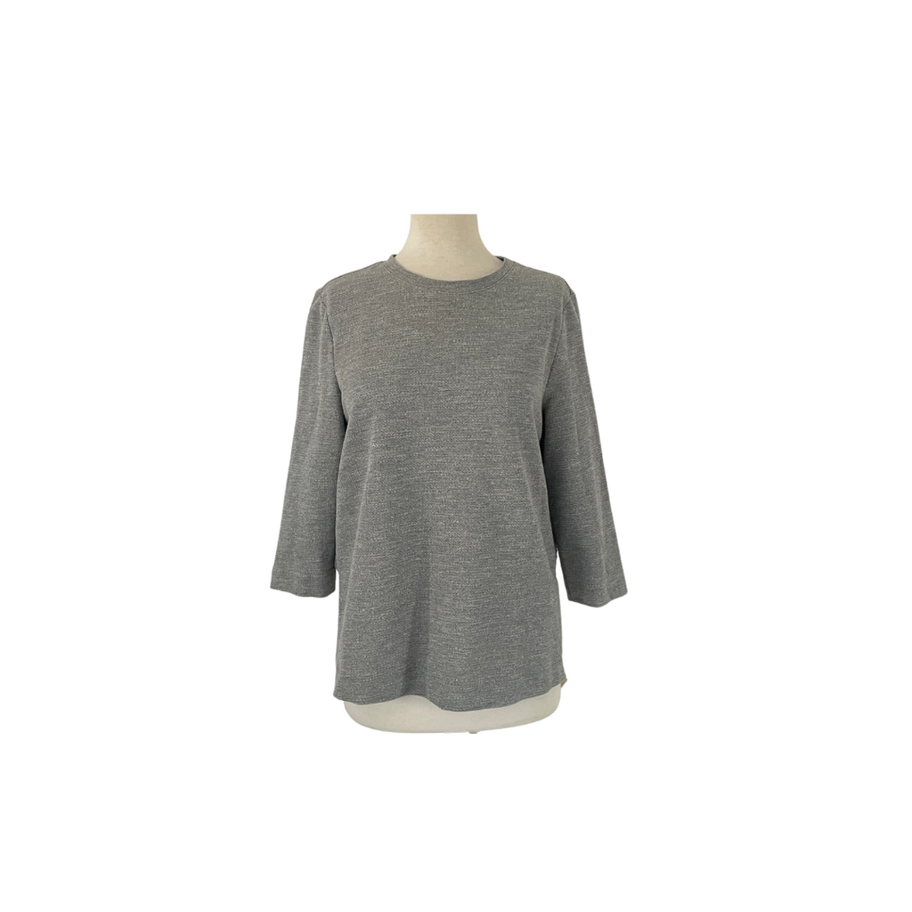 Mudo Collection Grey Metallic Knit Top | Pre Loved |