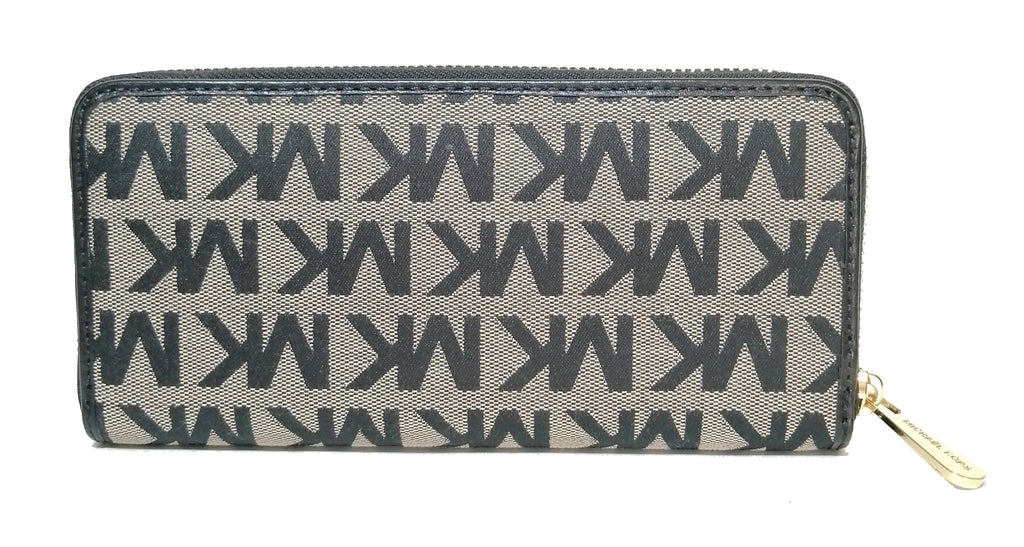 Michael Kors Tan & Black Monogram Continental Wallet